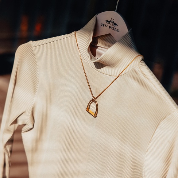 Equiline Beige Ribbed longsleeve Top - Picture 16 of 16